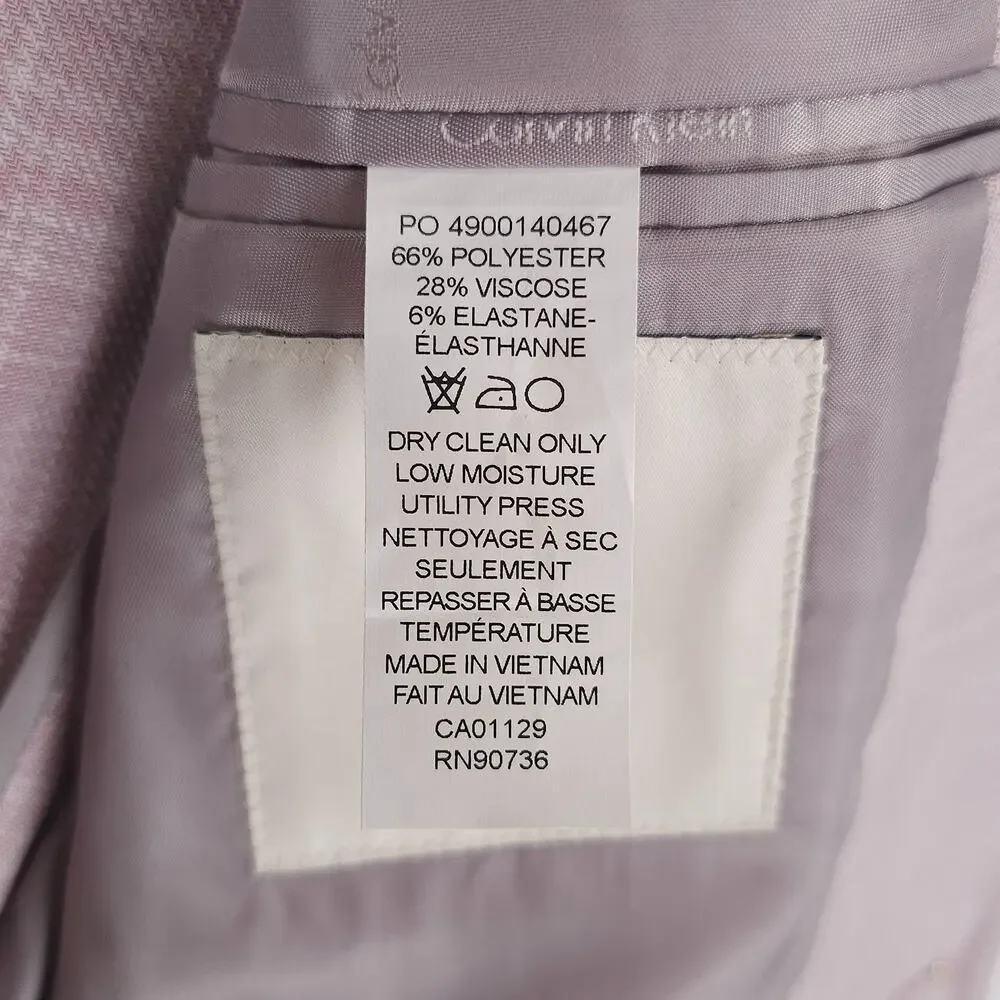 Calvin Klein Mens Slim Fit Sport Coat Blazer 34R Light Pink Solid Stretch NWT